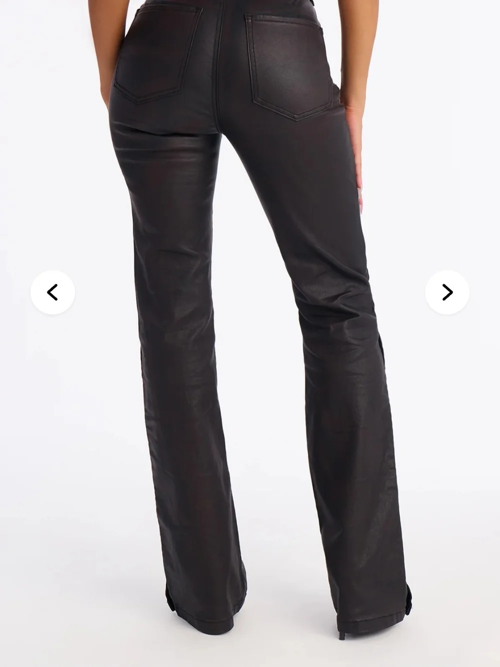 Fashion Nova Dark Brown Snap-Detail Bootcut Pants